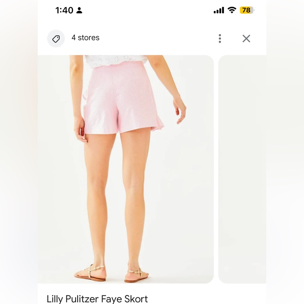 Lilly Pulitzer skort: Faye coral 12 - Picture 2 of 8